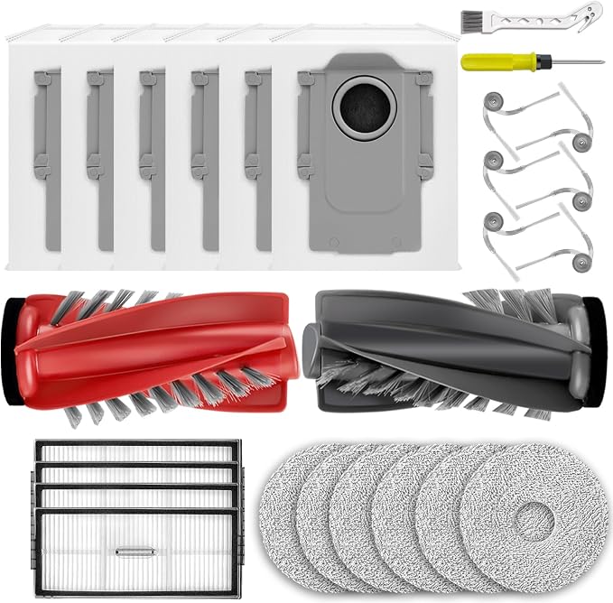 25 PCS Saros 10R Accessories Kit Compatible with Saros 10R / Saros 20 Robot Vacuum,6 Activated Carbon Dust Bags,1