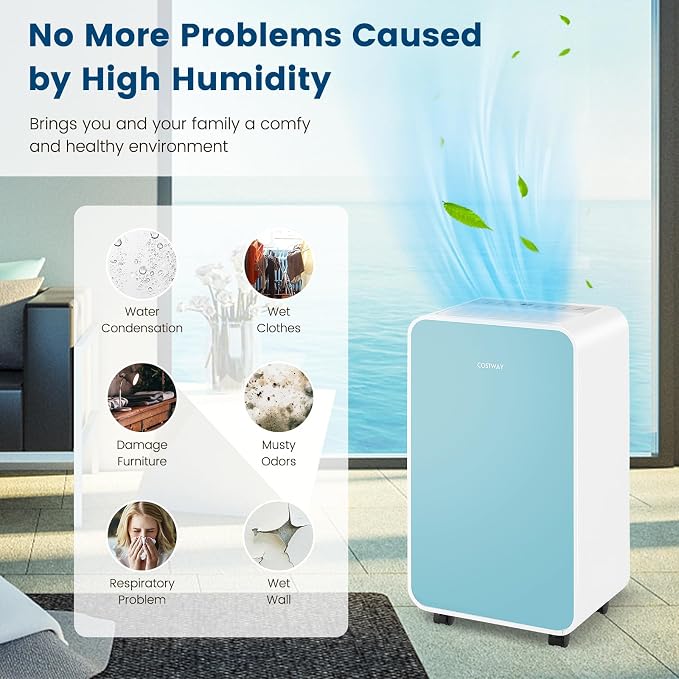 2500 Sq. Ft Dehumidifier for Basement, 32 Pints Portable Quiet Dehumidifier for Bedroom Bathroom with Sleep Mode, 24H Timer