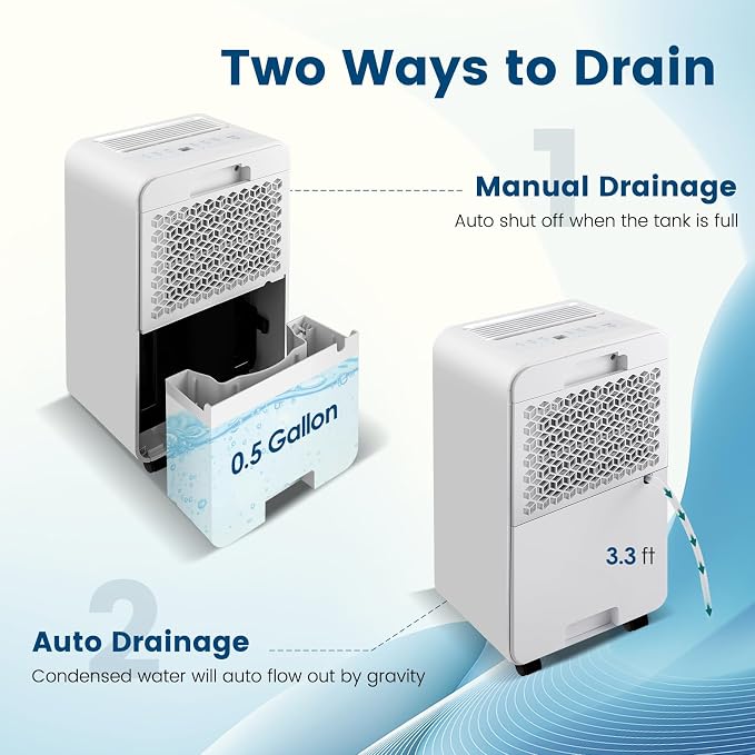 2500 Sq. Ft Dehumidifier for Basement, 32 Pints Portable Quiet Dehumidifier for Bedroom Bathroom with Sleep Mode, 24H Timer