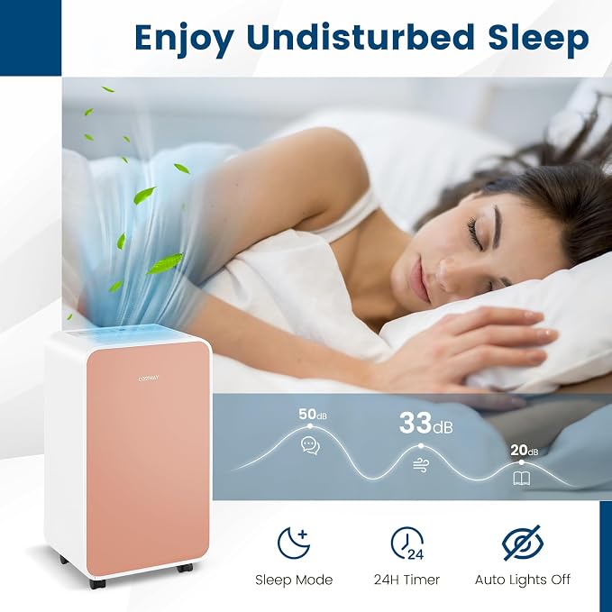 2500 Sq. Ft Dehumidifier for Basement, 32 Pints Portable Quiet Dehumidifier for Bedroom Bathroom with Sleep Mode, 24H Timer