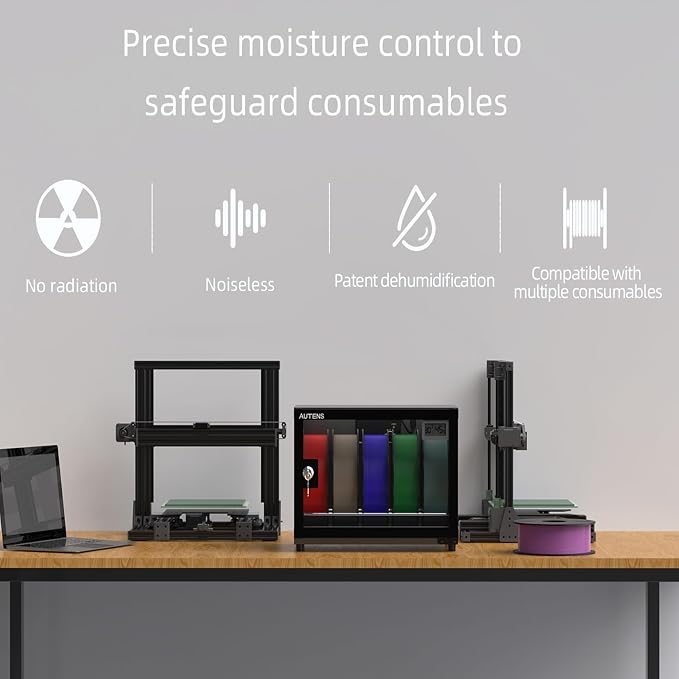 25L 3D Printer Filament Dehumidifier Storage Cabinet Box, Holds 5 Rolls with Humidity Control for Filament Storage, alternate