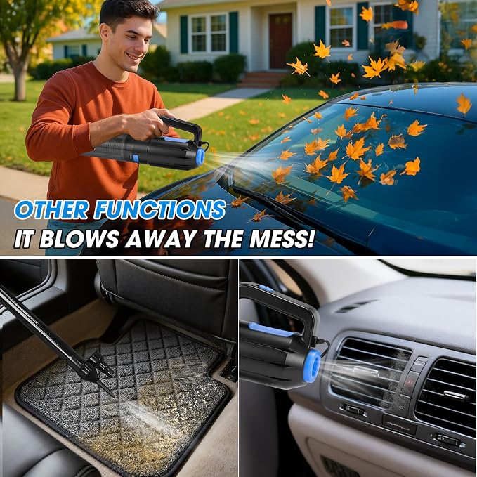 25PCS Car Cleaning Kit, Car Detailing Kit Interior with High Power Handheld Vacuum Cleaner, Windshield Cleaner, Cleaning Gel