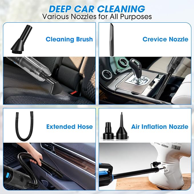 25PCS Car Cleaning Kit, Car Detailing Kit Interior with High Power Handheld Vacuum Cleaner, Windshield Cleaner, Cleaning Gel