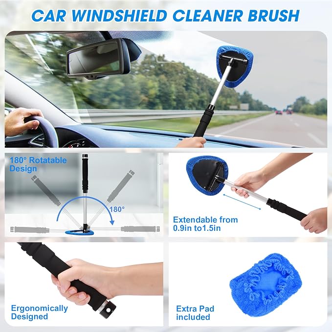 25PCS Car Cleaning Kit, Car Detailing Kit Interior with High Power Handheld Vacuum Cleaner, Windshield Cleaner, Cleaning Gel