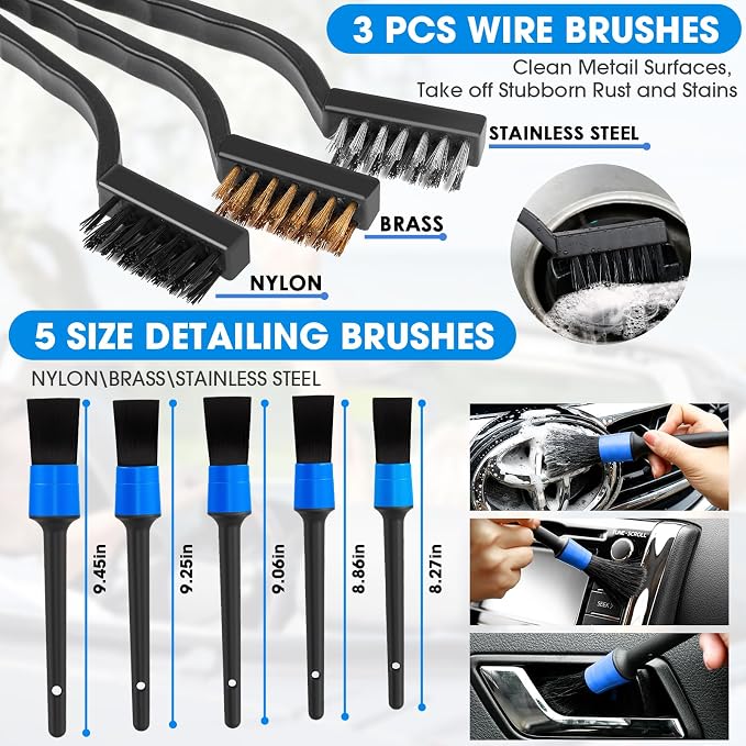25PCS Car Cleaning Kit, Car Detailing Kit Interior with High Power Handheld Vacuum Cleaner, Windshield Cleaner, Cleaning Gel