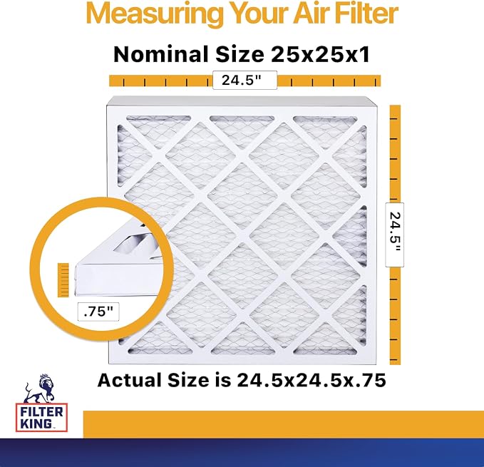 25x25x1 Air Filter (MERV 13) (6-Pack) Dust & Allergy Control AC Furnace Filters, MADE IN USA, HVAC, Pleated, alternate view 2