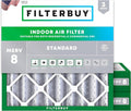 25x25x4 Air Filter MERV 8 Essential Dust & Allergy Defense (3-Pack), Electrostatic Pleated HVAC AC Furnace