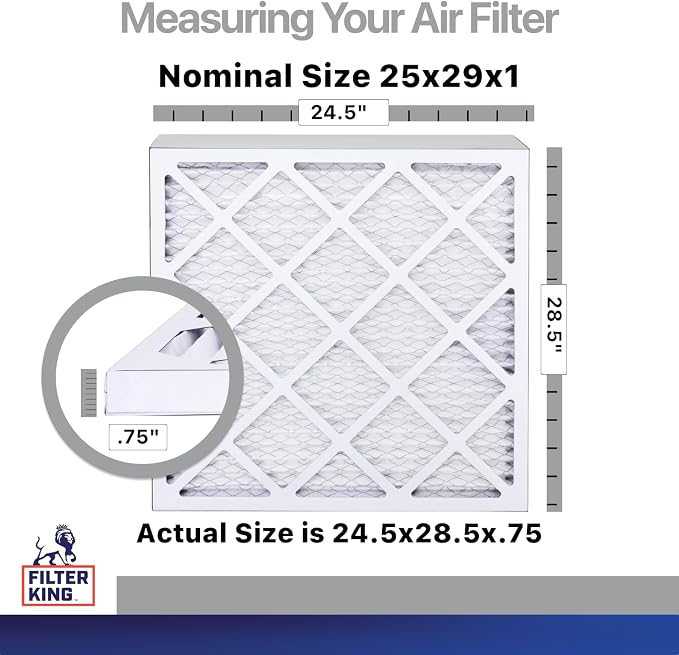 25x29x1 Air Filter | 4-PACK | Carbon MERV 8 HVAC Pleated A/C Furnace Filters | MADE IN USA | Actual Size: 24.5 x 28.5 x.75"