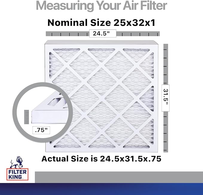 25x32x1 Air Filter | 4-PACK | Carbon MERV 8 HVAC Pleated A/C Furnace Filters | MADE IN USA | Actual Size: 24.5 x 31.5 x.75"