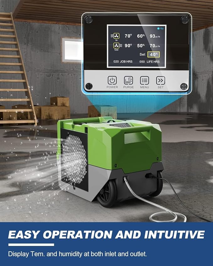 264 PPD LGR Commercial Dehumidifier with Pump, Up to 3,000 Sq.Ft Industrial Dehumidifier, Portable, for Water Damage