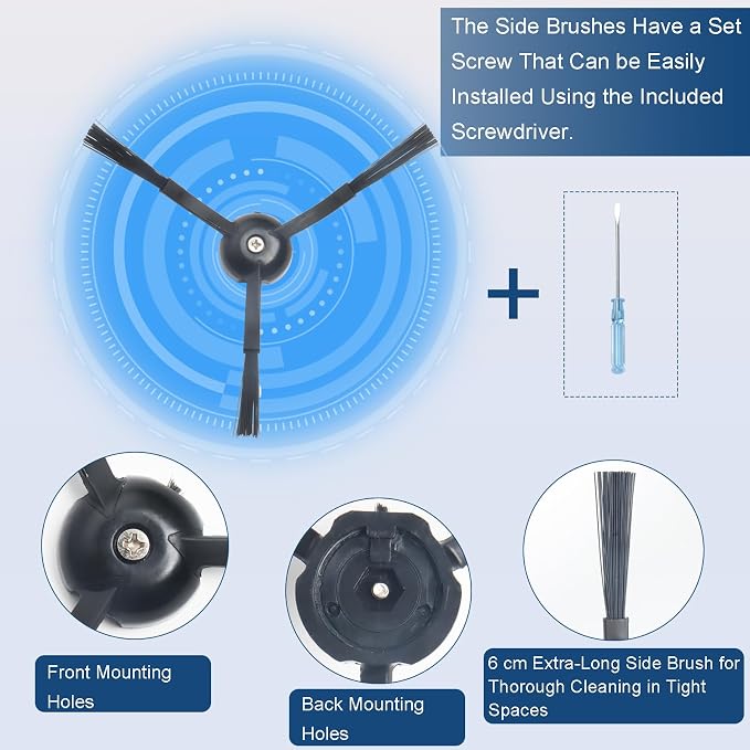 26Pcs Replacement Parts for Qrevo【Not for Qrevo S/Qrevo Pro/Qrevo Plus】Qrevo Vacuum Cleaner Accessories Kit,2 Main