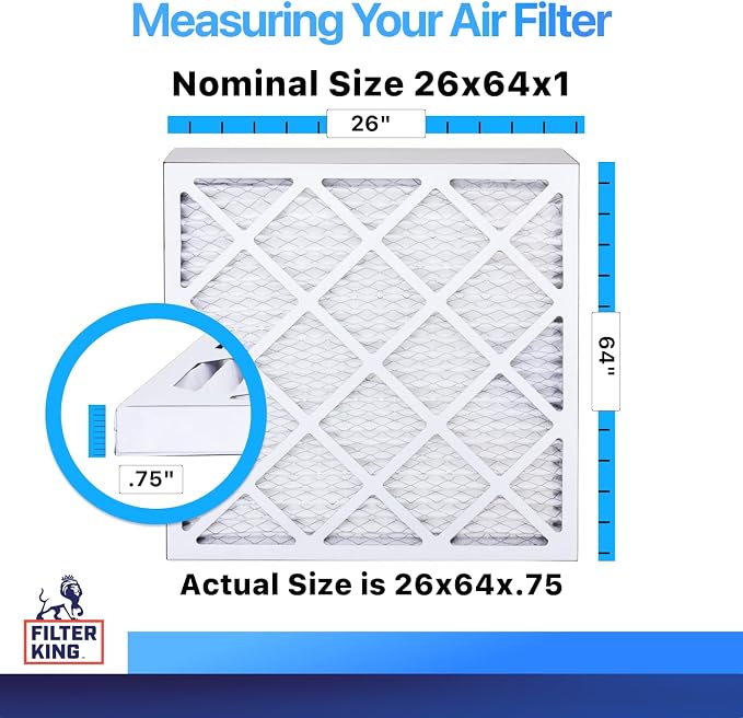 26x64x1 Air Filter (MERV 8) (4-Pack) Dust & Allergy Control AC Furnace Filters, MADE IN USA, HVAC, Pleated, alternate product