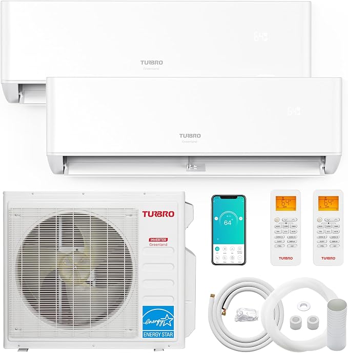 27,000 BTU Dual Zones Mini Split AC/Heating System, R454B, Ductless Multi Zones Inverter Mini Split Air Conditioner with Heat