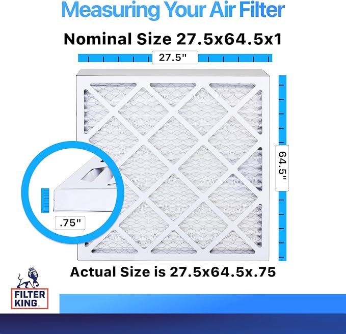27.5x64.5x1 Air Filter (MERV 8) (4-Pack) Dust & Allergy Control AC Furnace Filters, MADE IN USA, HVAC, Pleated, alternate