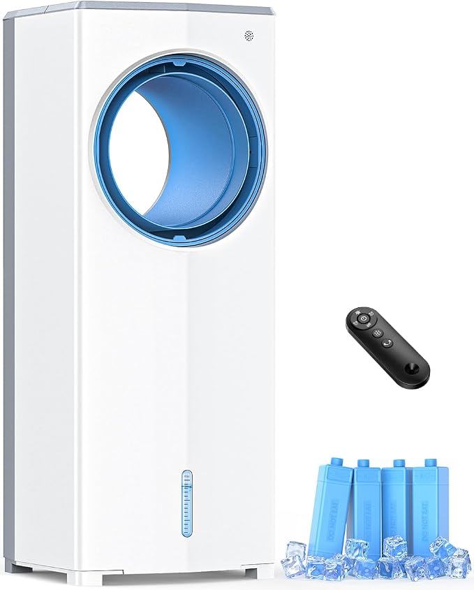 27 INCH Evaporative Air Cooler, Windowless Swamp Cooler Portable Air Conditioners w/Normal/Natural/Sleep/Cooling Mode,3