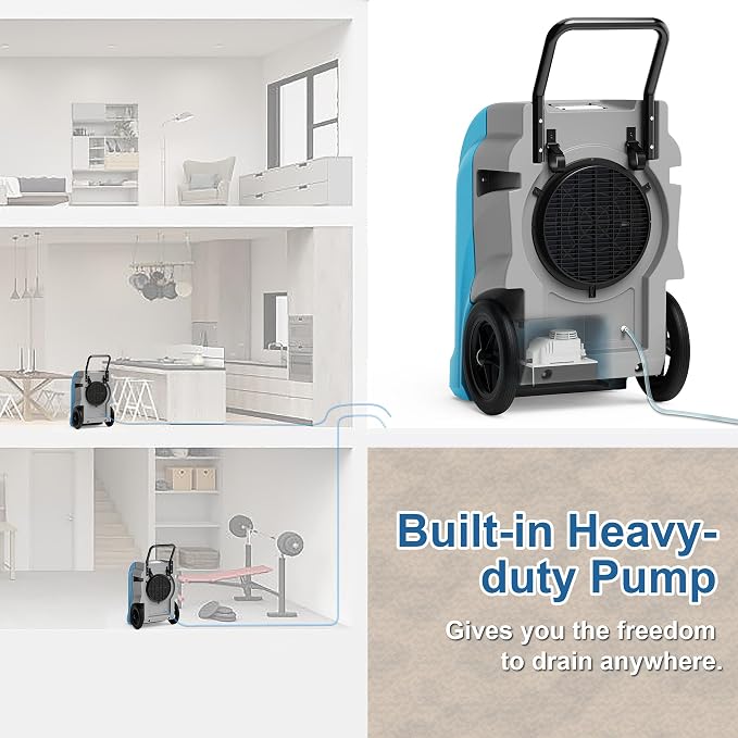 270 Pints Commercial Dehumidifiers Smart Wi-Fi with Pump, Up to 3,000 Sq.Ft Coverage for Large Room or Basements, alternate