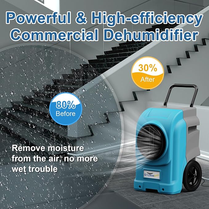 270 Pints Commercial Dehumidifiers Smart Wi-Fi with Pump, Up to 3,000 Sq.Ft Coverage for Large Room or Basements, alternate