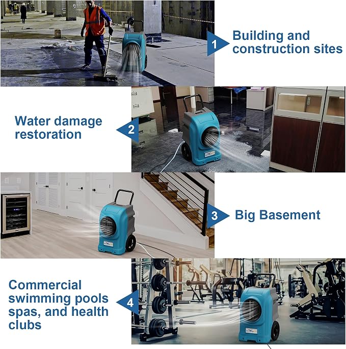 270 Pints Commercial Dehumidifiers Smart Wi-Fi with Pump, Up to 3,000 Sq.Ft Coverage for Large Room or Basements, alternate