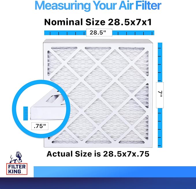 28.5x7x1 Air Filter (MERV 8) (4-Pack) Dust & Allergy Control AC Furnace Filters, MADE IN USA, HVAC, Pleated, alternate