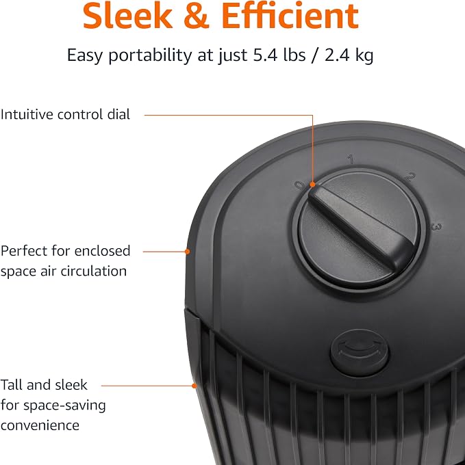 28" 60-Degree Oscillating Tower Fan with Powerful Airflow for Bedroom, Living Room, Office, 3 Speeds, Mechanical Control, Air