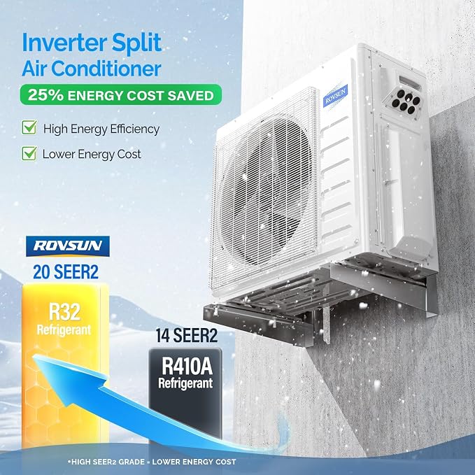 28000 BTU Tri Zone WIFI Mini Split AC/Heating System, 20 SEER2 3 Zone (9K/9K/9K) BTU Ductless Split Air Conditioner with