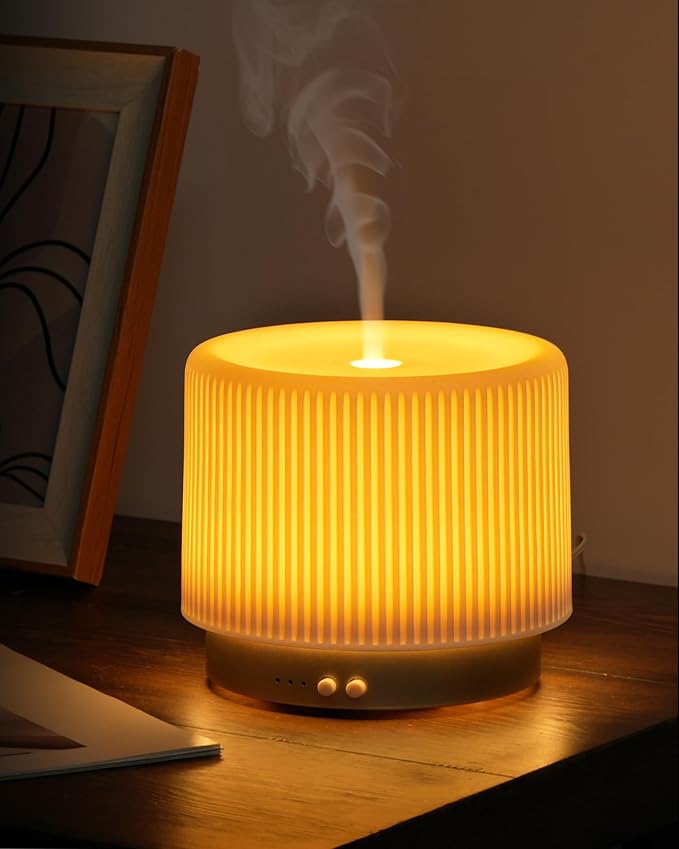 280ml Ceramic Essential Oil Diffuser,Ultrasonic Cool Mist Decorative Aromatherapy Diffuser with Auto Shut-Off,Quiet