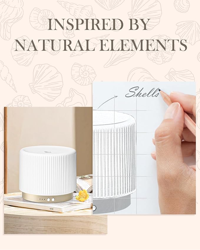 280ml Ceramic Essential Oil Diffuser,Ultrasonic Cool Mist Decorative Aromatherapy Diffuser with Auto Shut-Off,Quiet