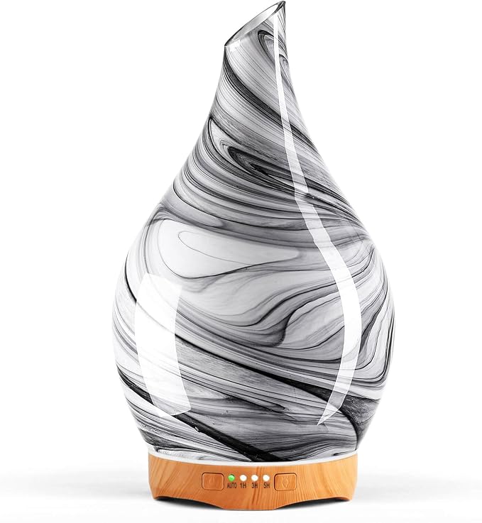 280ml Essential Oil Diffuser Glass Color Changing Aroma Air Diffusers Aromatherapy Ultrasonic Cool Mist Humidifier 7 Running