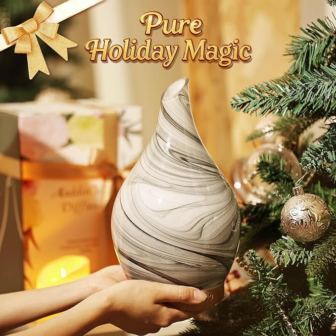 280ml Essential Oil Diffuser Glass Color Changing Aroma Air Diffusers Aromatherapy Ultrasonic Cool Mist Humidifier 7 Running