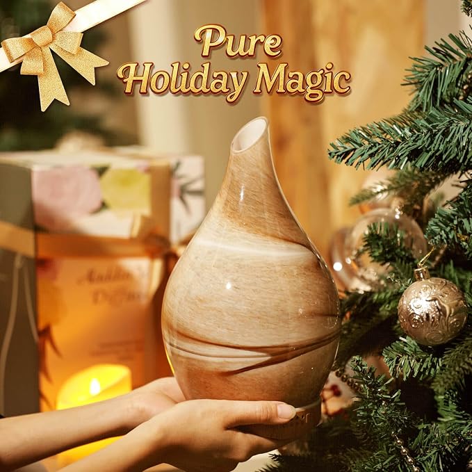 280ml Essential Oil Diffuser Glass Color Changing Aroma Air Diffusers Aromatherapy Ultrasonic Cool Mist Humidifier 7 Running