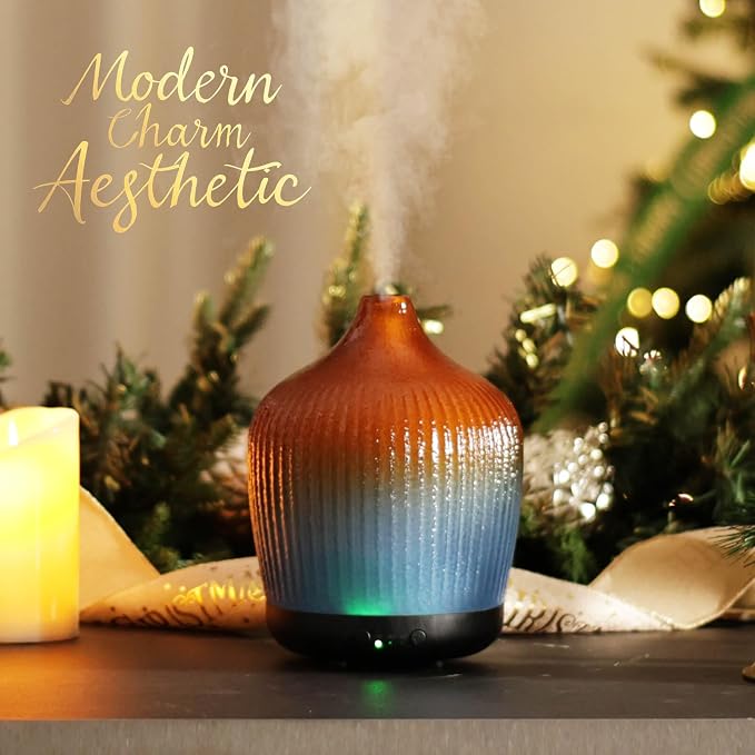 280ml Essential Oil Diffuser, Ultrasonic Cool Mist Humidifier with Color Changing, Auto Shut-Off, 6-10 Running Hours