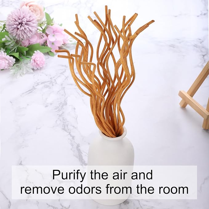 28CM/11Inch Rattan Reed Diffuser Sticks, 50 Pcs Rattan Wavy Refill Sticks Aroma Fragrance Replacement for Home Hotel Office