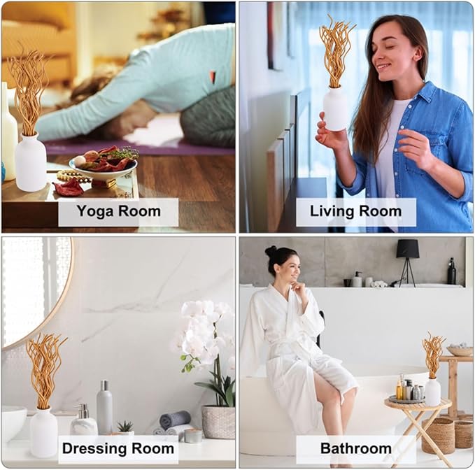 28CM/11Inch Rattan Reed Diffuser Sticks, 50 Pcs Rattan Wavy Refill Sticks Aroma Fragrance Replacement for Home Hotel Office