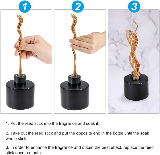 28CM/11Inch Rattan Reed Diffuser Sticks, 50 Pcs Rattan Wavy Refill Sticks Aroma Fragrance Replacement for Home Hotel Office