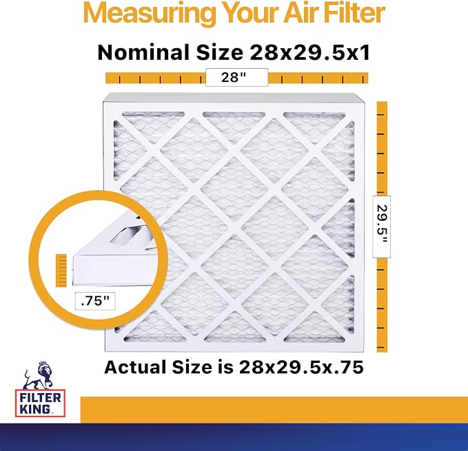 28x29.5x1 Air Filter (MERV 13) (12-Pack) Dust & Allergy Control AC Furnace Filters, MADE IN USA, HVAC, Pleated, Electrostatic