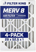 29x52.5x1 Air Filter (MERV 8) (4-Pack) Dust & Allergy Control AC Furnace Filters, MADE IN USA, HVAC, Pleated, product image