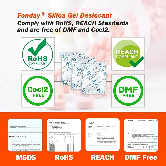 2g x 1000 Packs Food Grade Silica Gel Desiccants Packs Moisture Absorbers Dehumidifier for Food Storage, alternate view 4