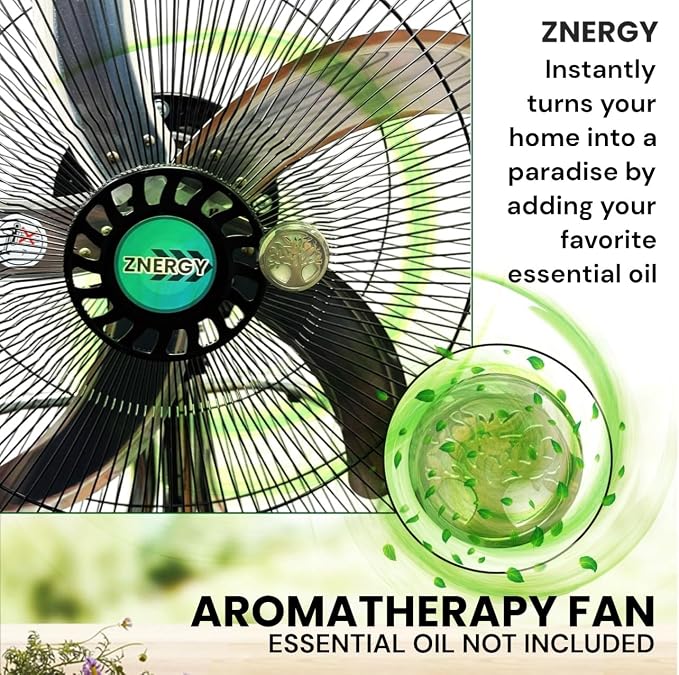 2in1 Aromatherapy Diffuser Fan 2 Packs 18inch 2in1 Stand/Floor Fan Metal 5 Blades 3 Speeds Oscillation Adjustable Heights for