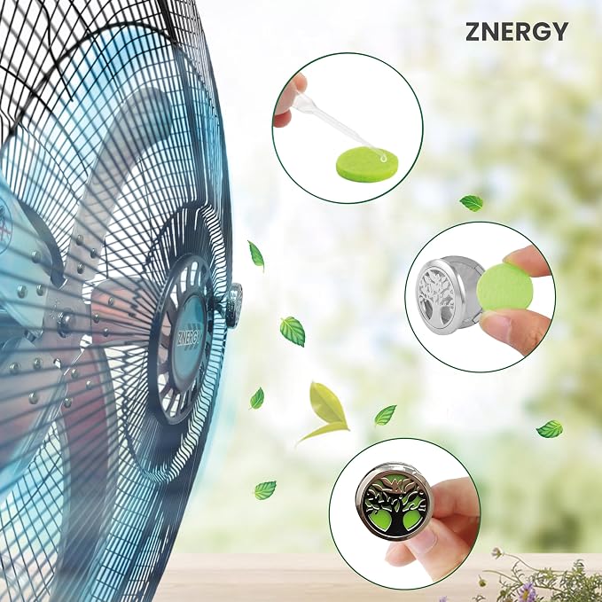 2in1 Aromatherapy Diffuser Fan 2 Packs 18inch 2in1 Stand/Floor Fan Metal 5 Blades 3 Speeds Oscillation Adjustable Heights for