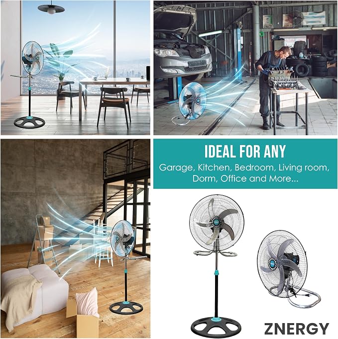 2in1 Aromatherapy Diffuser Fan 2 Packs 18inch 2in1 Stand/Floor Fan Metal 5 Blades 3 Speeds Oscillation Adjustable Heights for