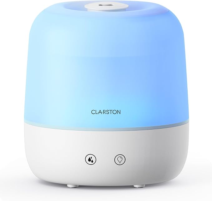 2L Cool Mist Humidifier for Bedroom with 360° Adjustable Nozzle, High and Low Mist Levels, Ultra-Low Noise, Light-Off, No