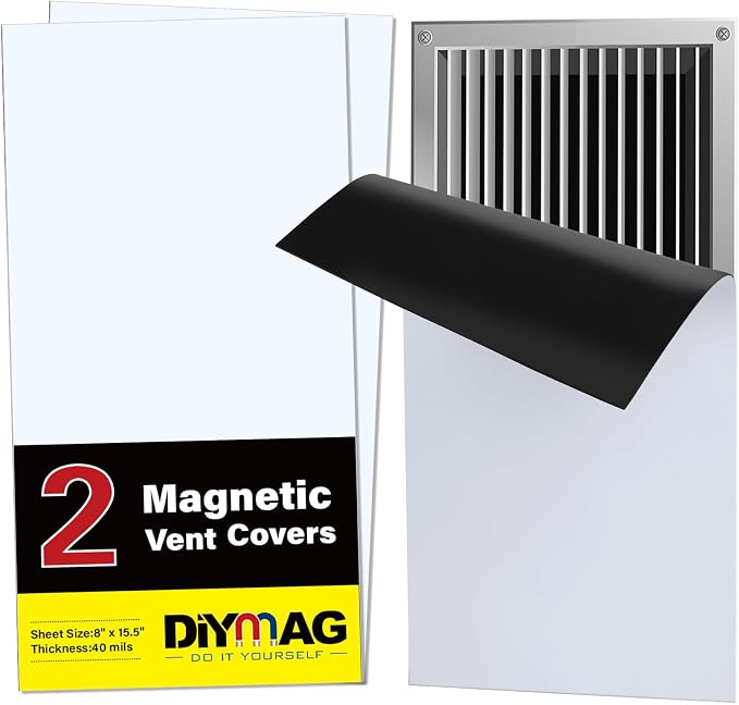 2Pack Strong Magnetic Vent Covers, Magnets for Home Floor Standard Air Register, 8" x 15.5" Magnetics for Floors Wall and