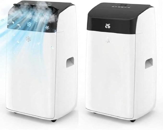 2Pcs 14000 BTU Portable Air Conditioner, Indoor AC Unit with Remote Control & Dehumidifier, Cools Up to 750 Sq. Ft., 3-in-1
