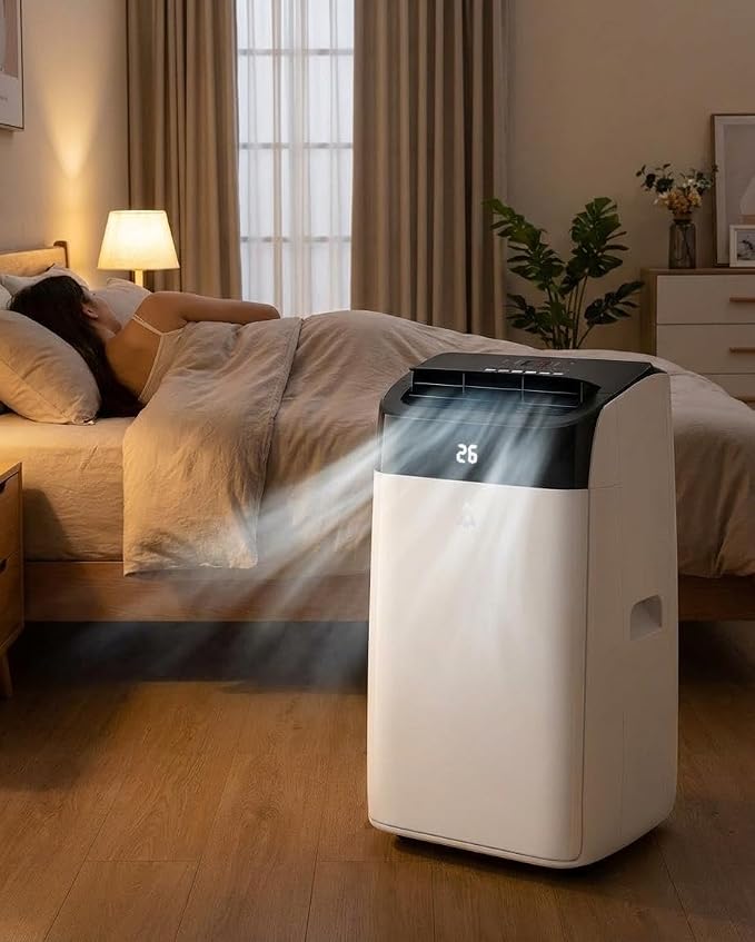 2Pcs 14000 BTU Portable Air Conditioner, Indoor AC Unit with Remote Control & Dehumidifier, Cools Up to 750 Sq. Ft., 3-in-1