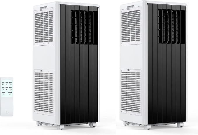 2PCS 8,000 BTU Portable Air Conditioner, Cools Rooms Up to 350 Sq.ft, 3-in-1 AC Unit with Dehumidifier & Fan, Quiet