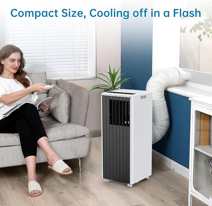 2PCS 8,000 BTU Portable Air Conditioner, Cools Rooms Up to 350 Sq.ft, 3-in-1 AC Unit with Dehumidifier & Fan, Quiet