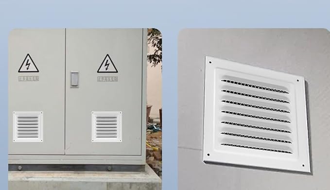 2pcs Attic Vent Soffit Vent Aluminum Wall Vent Metal Shed Vent Square Vent Louver Vent Grille with Built-in Insect Screen for