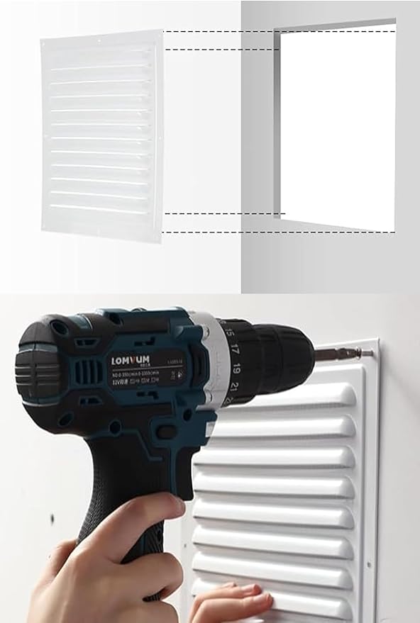 2pcs Attic Vent Soffit Vent Aluminum Wall Vent Metal Shed Vent Square Vent Louver Vent Grille with Built-in, alternate view 4