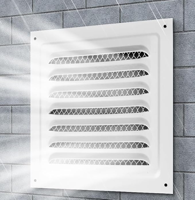 2pcs Attic Vent Soffit Vent Aluminum Wall Vent Metal Shed Vent Square Vent Louver Vent Grille with Built-in, alternate view 4