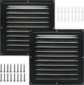 2pcs Attic Vent Soffit Vent Aluminum Wall Vent Metal Shed Vent Square Vent Louver Vent Grille with Built-in